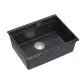 LOGAN 100 zlewozmywak granitowy czarny/inox 56x45x21,5 cm podwieszany z zestawem